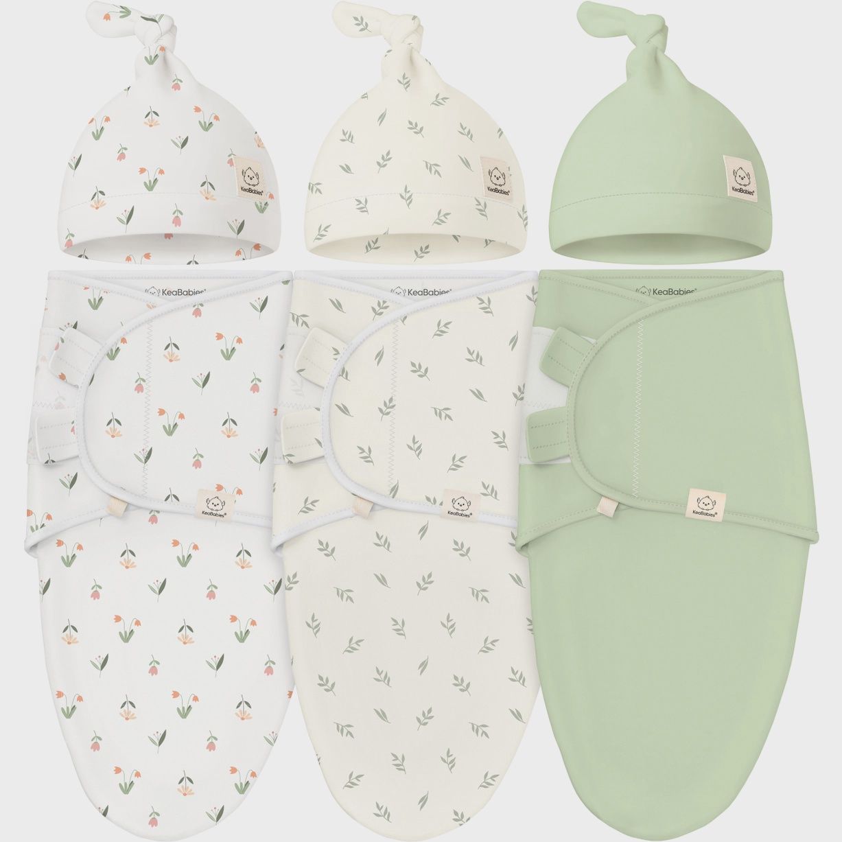 3-Pack Soothe Baby Swaddles with Hats