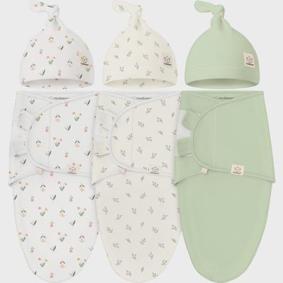 3-Pack Soothe Baby Swaddles with Hats