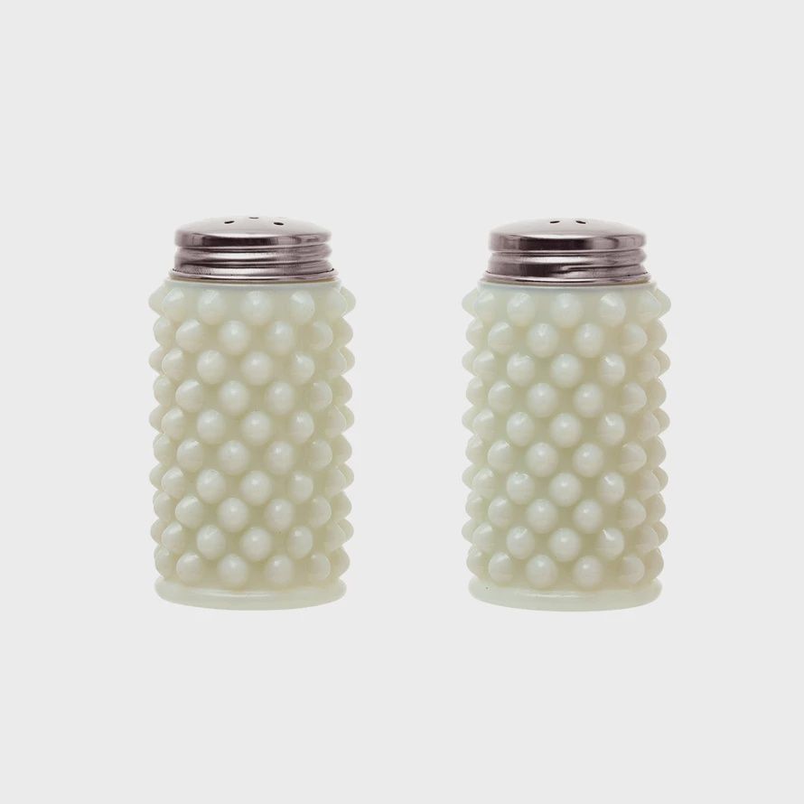 Milk Glass Salt and Pepper Shakers, Set of 2