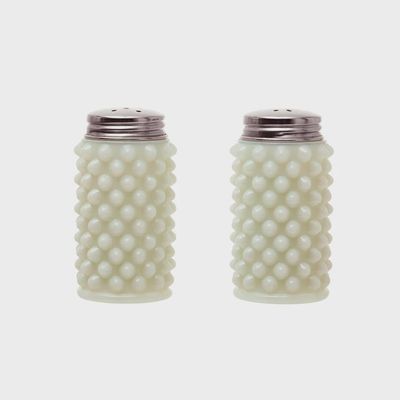 Milk Glass Salt and Pepper Shakers, Set of 2