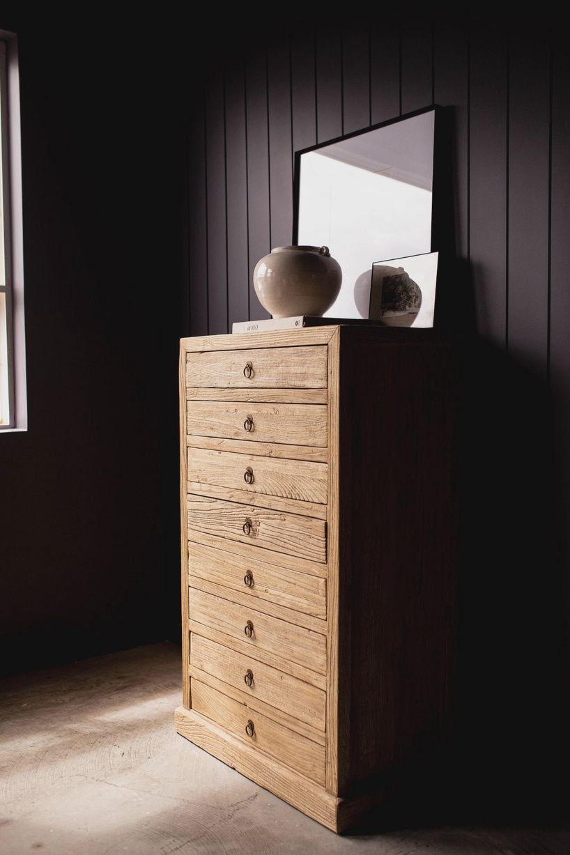 Covina Drawer Console Reclaimed Elm Wood