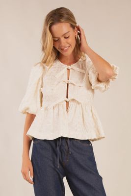 Vintage-Inspired Lace Peplum Top