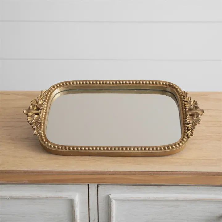 Antique Inspired Mirror Tray