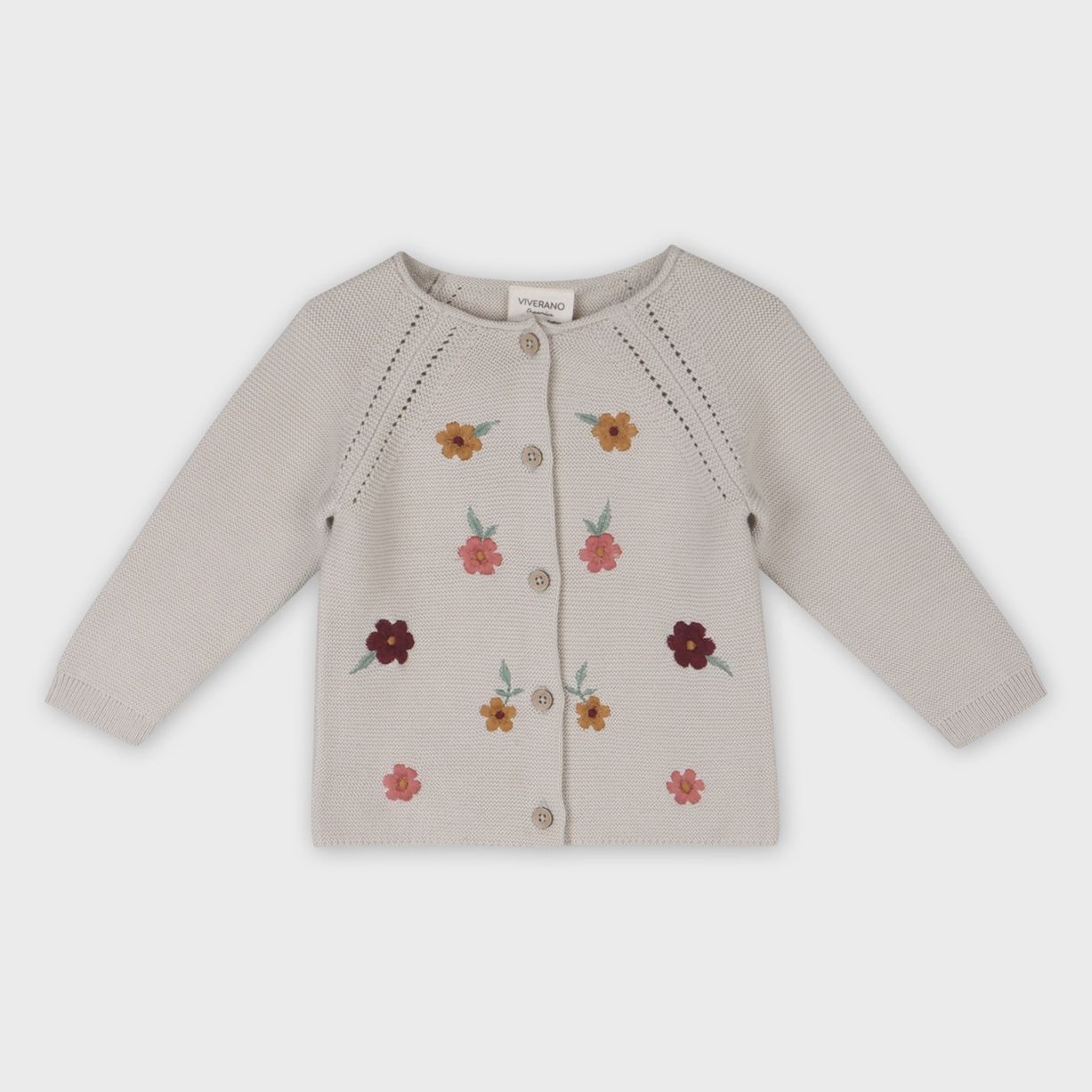 Floral Embroidered Baby Cardigan Sweater