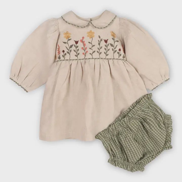 Floral  Baby Dress &amp;  Bloomer