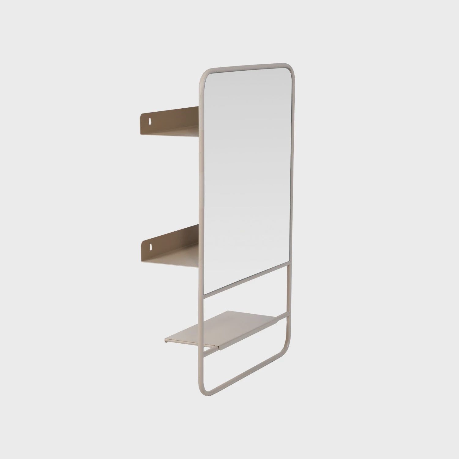 Metal Wall Mirror with 3 Shelves