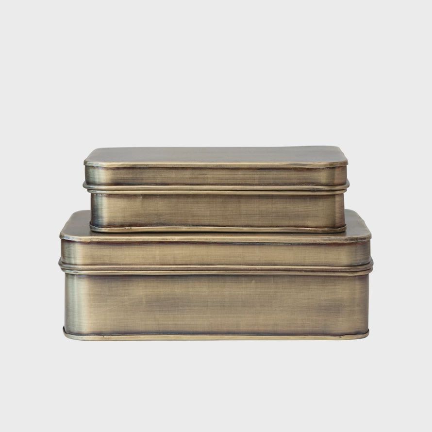 Metal Boxes, Antique Brass Finish