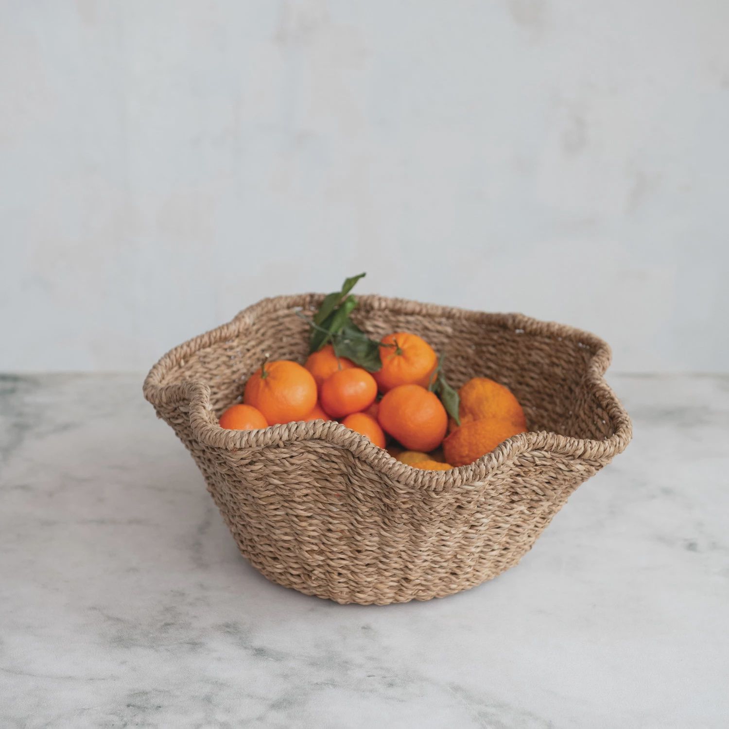 Woven &amp; Rattan Ruffled Bowl