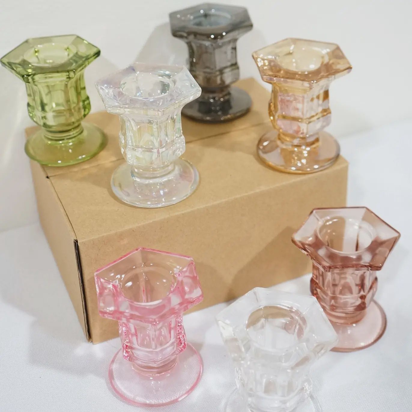 Glass Candlestick Holders
