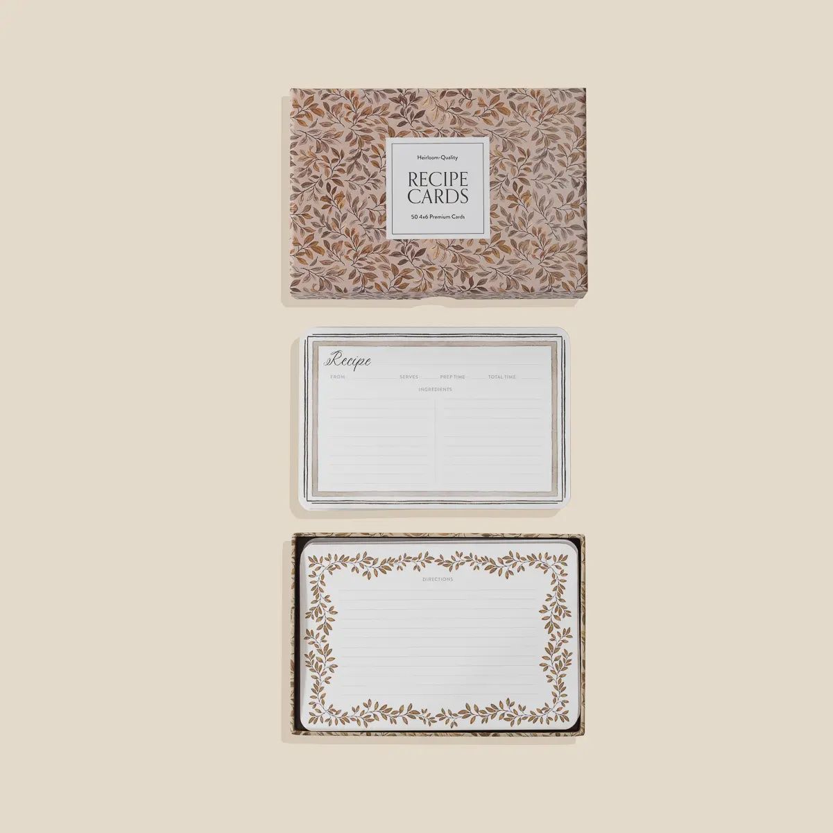 Recipe Cards: 50 - 4x6 Floral Cards
