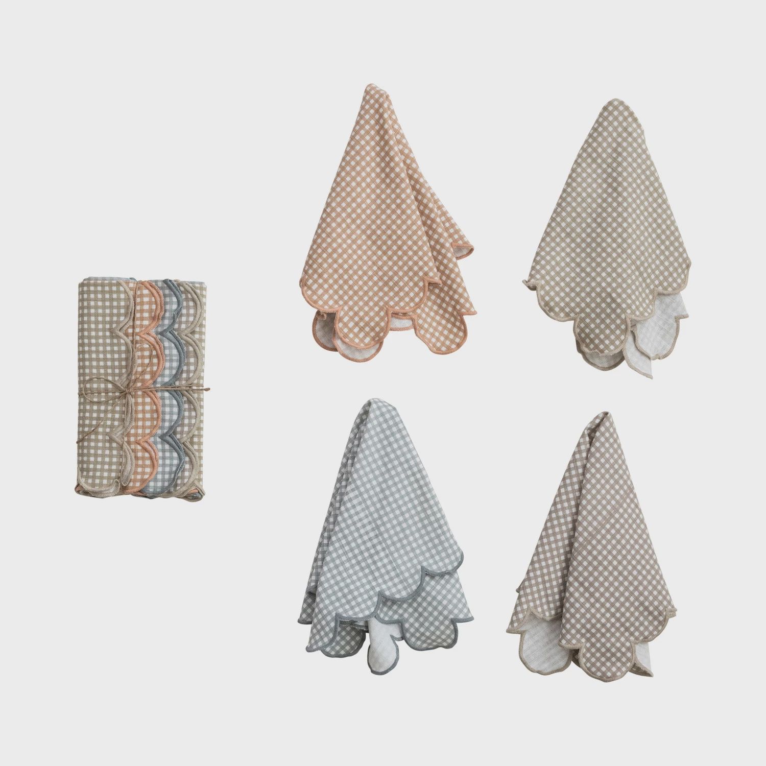 Cotton Printed Scalloped Napkins