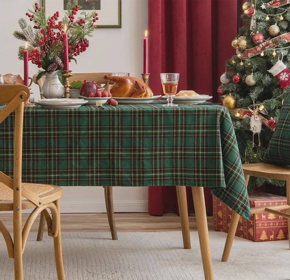 Classic Green Tartan Tablecloth
