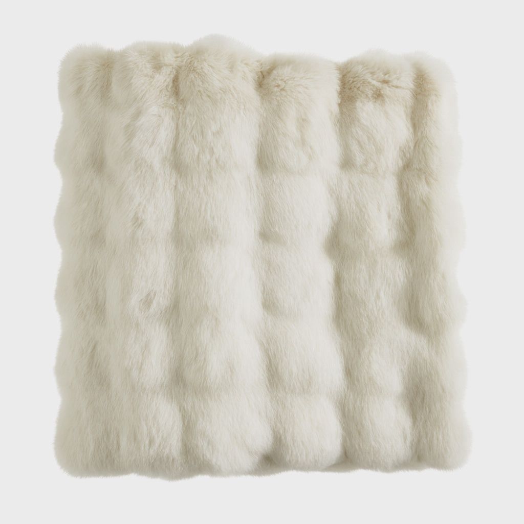 Ivory Bubble Faux Fur Throw Blanket – 50&quot; X 60&quot;