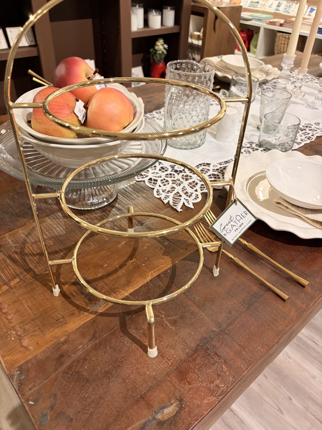 3 Tiered Plate Stand Gold