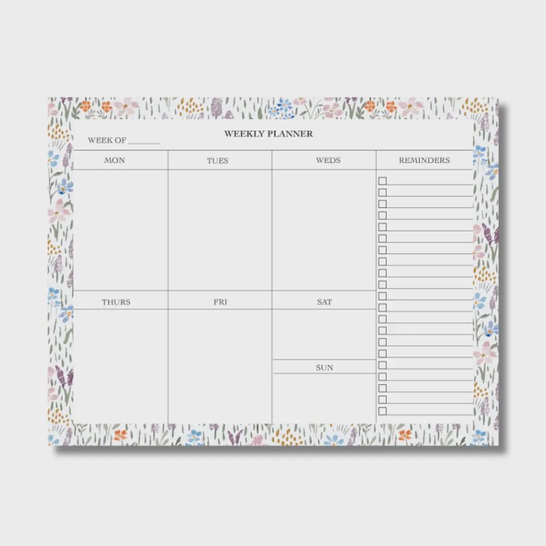 Floral Weekly Planner | Weekly Planner Pad