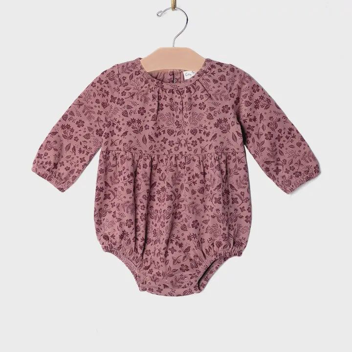 Long Sleeve  Plum Birds Romper
