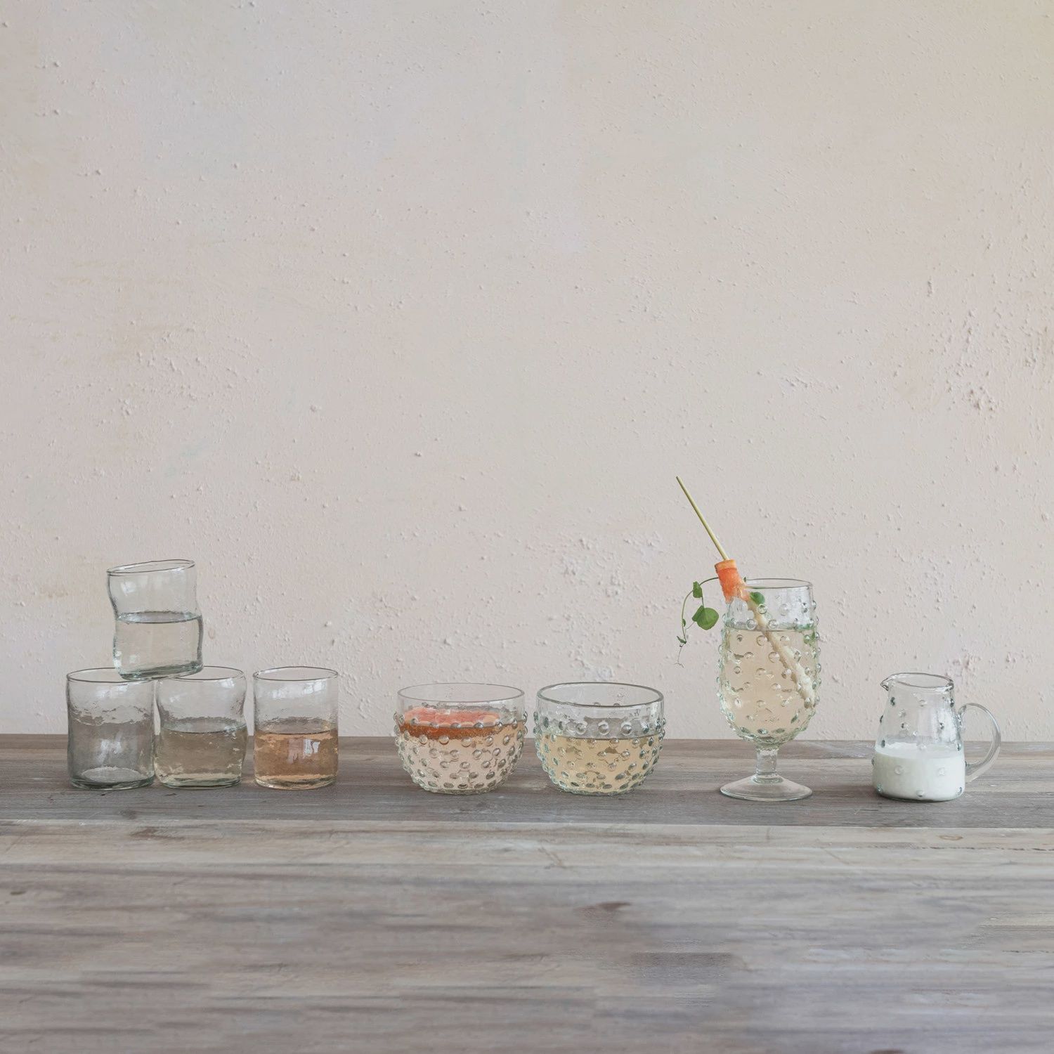 Glass Hobnail Creamer