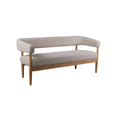 Boucle Fabric Upholstered Bench