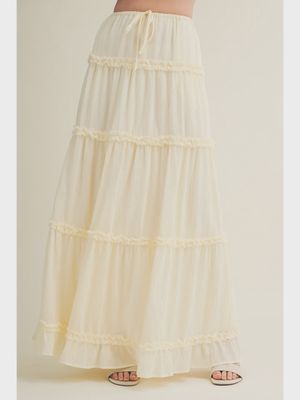 Gathered Ruffle Tier Maxi Skirt