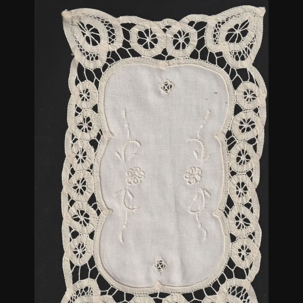 Lace Runner &amp; Satin Stitch Embroidery