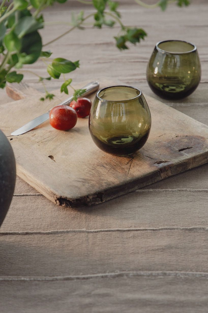 Blown Glass, Olive Green