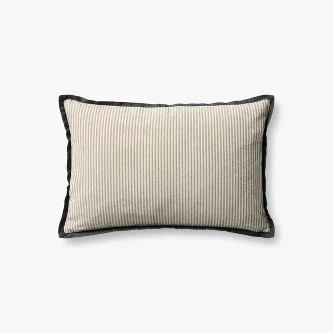 Natural / Black Strip Pillow