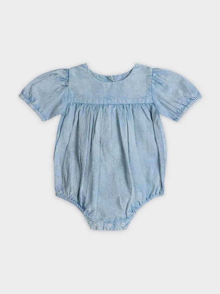 Organic Denim Baby Romper