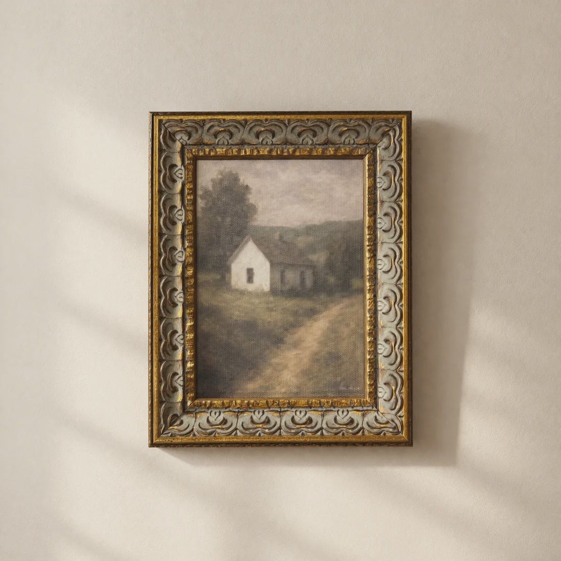 White Farmhouse Framed Art