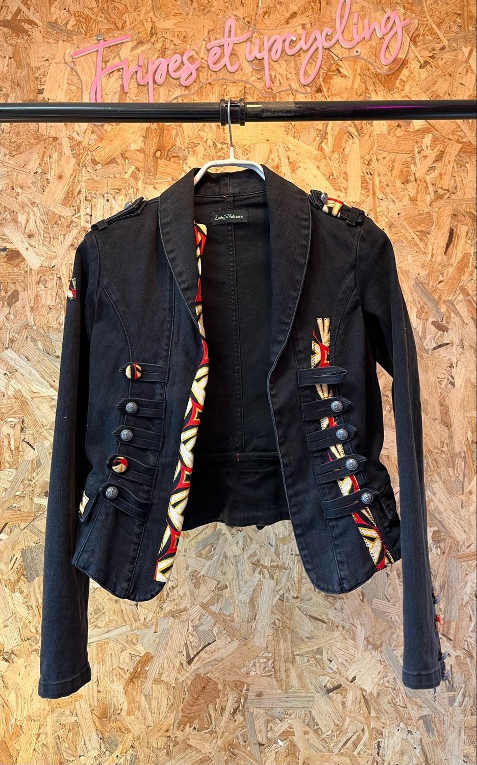 Veste zadig et voltaire noir customisée