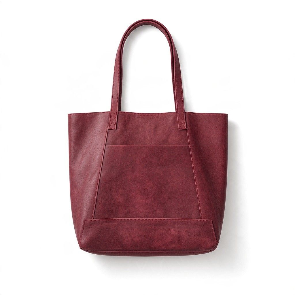 Sac cabas cuir bordeaux