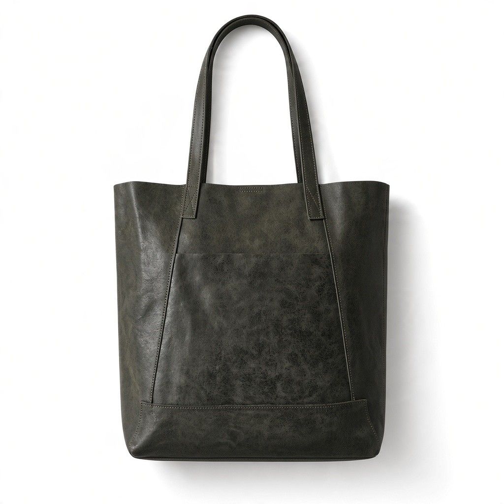 Sac cabas cuir kaki