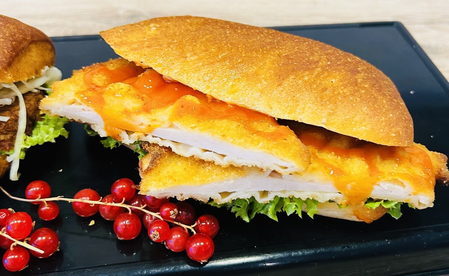 Belegte Brötchen mit Schnitzel