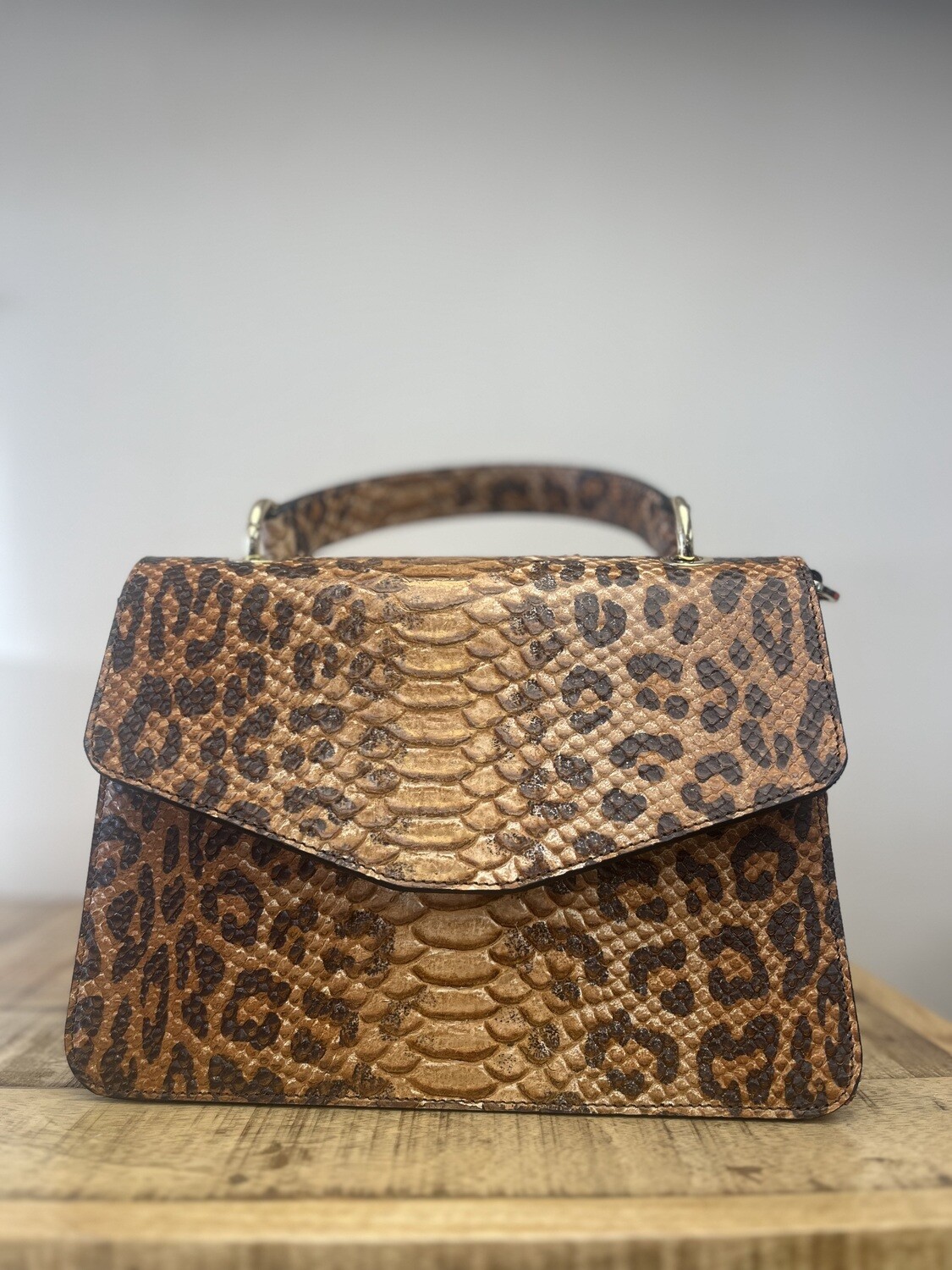 Berge' Leopard Deserto Handbag