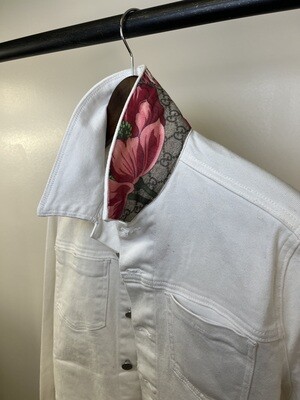 Ascend Spring Bouquet White Jacket with Vintage Gucci Scarf
