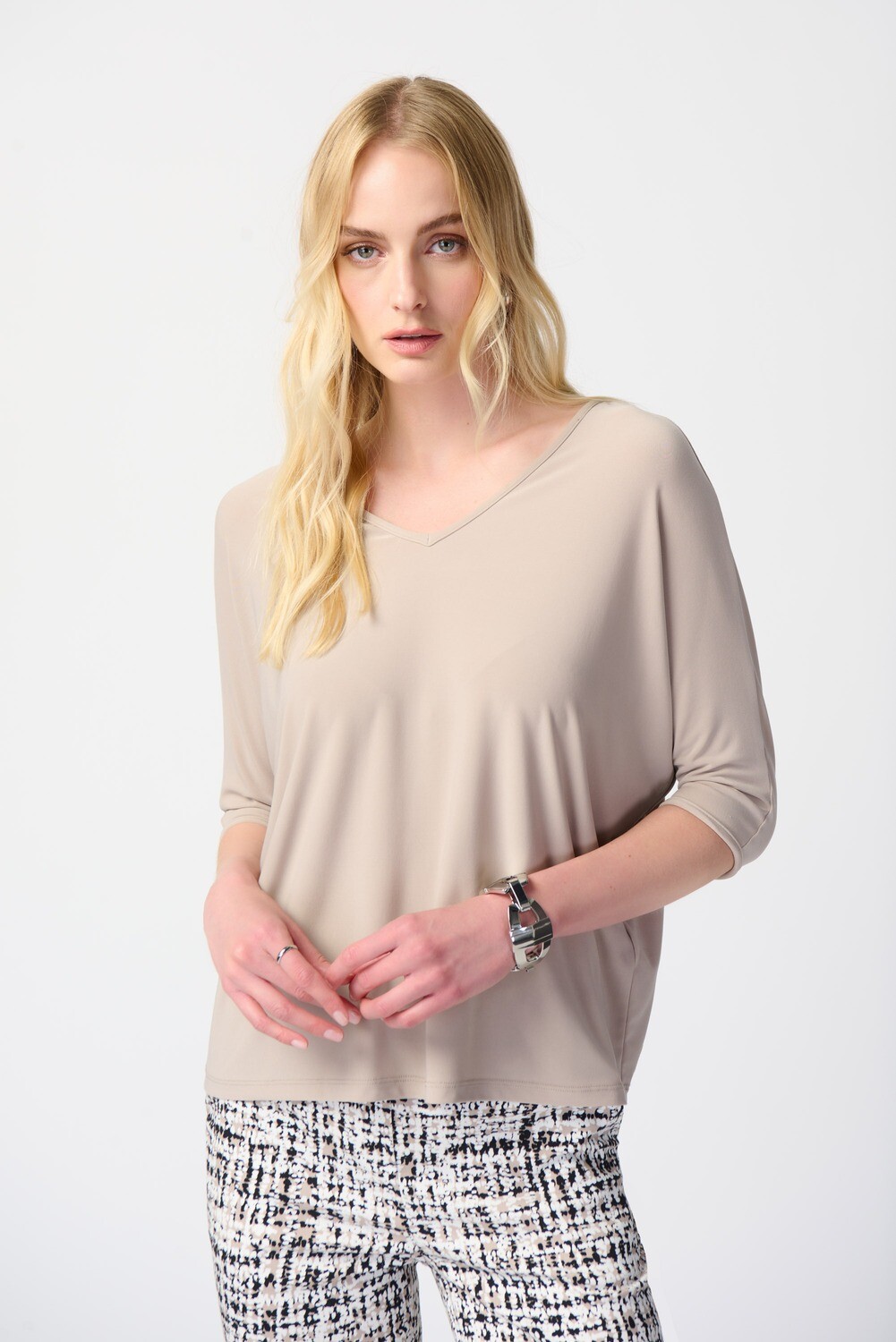 Joseph Ribkoff Silky Knit Reversible Boxy Top