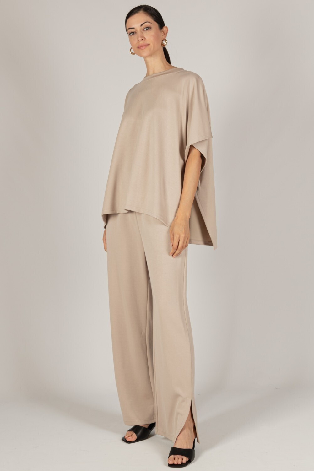 Before You Collection P. CILL Butter Modal Wide Leg Pants w/Bottom Slits