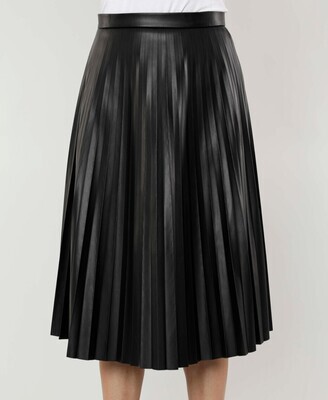 Dolce Cabo Faux Leather Pleated Skirt