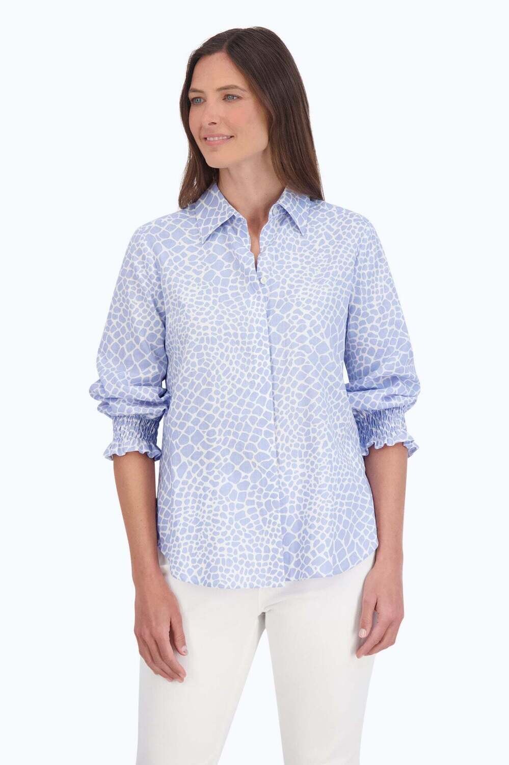 Foxcroft Olivia Easy Care Linen Giraffe Shirt