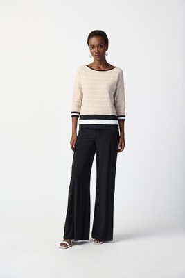 Joseph Ribkoff Striped Dry Yarn Viscose Blend Sweater