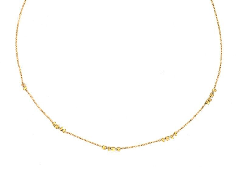 Sylvia Benson Morse Code &#39;I Can And I Will&#39; Gold Necklace 16&quot;