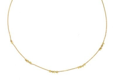 Sylvia Benson Morse Code 'I Can And I Will' Gold Necklace 16"