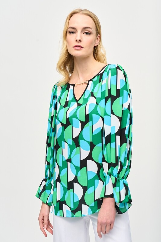 Joseph Ribkoff Geometric Print Georgette Top