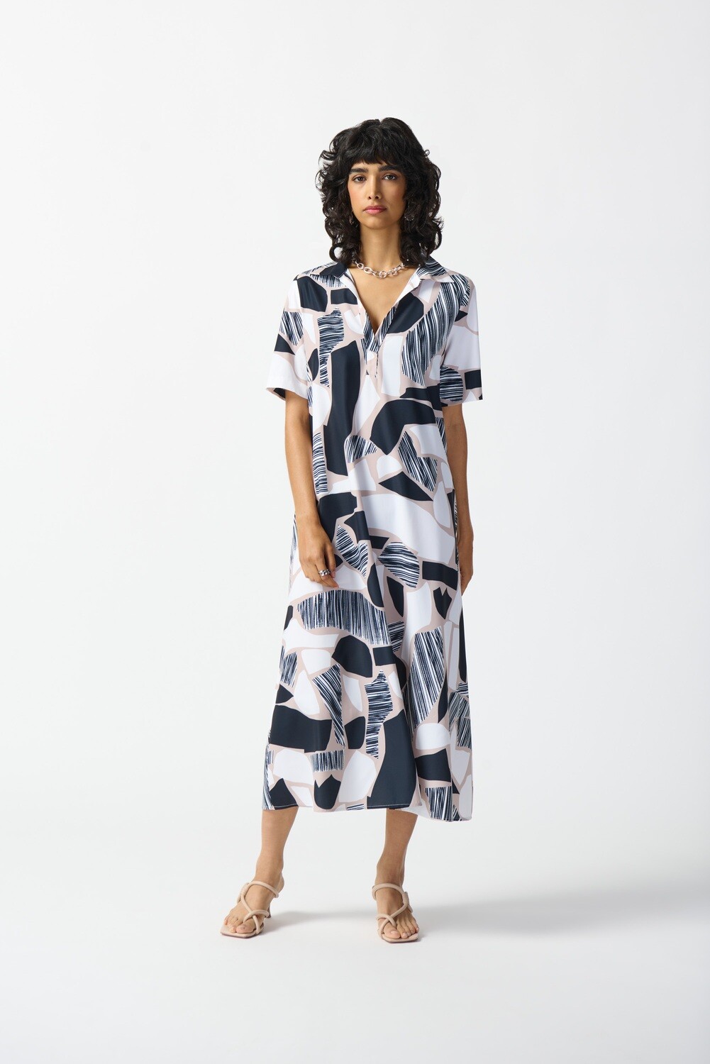 Joseph Ribkoff Woven Abstract Print Trapeze Dress
