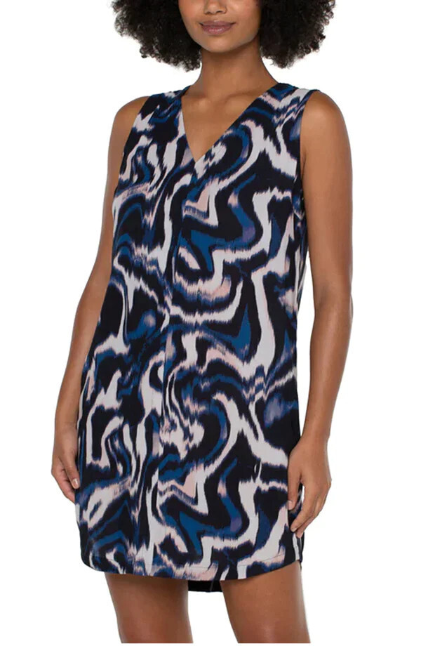 Liverpool Sleeveless Double V Dress, Size: Sm