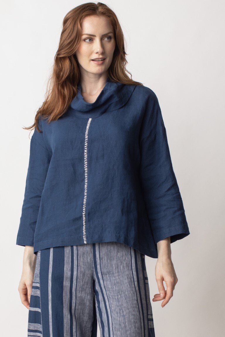 Liv by Habitat Navy Cowl Neck Top