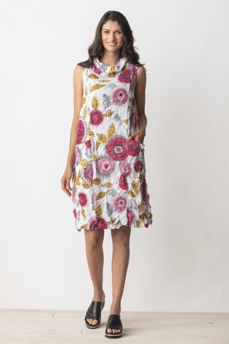 Liv by Habitat Flower Patterned Crinkle Dress, Color: Pink, Size: S
