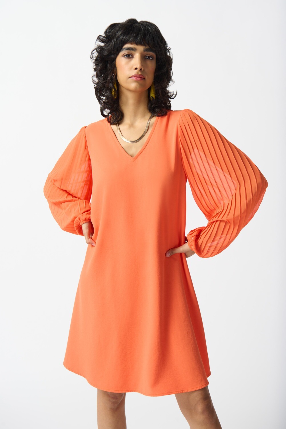 Joseph Ribkoff Woven And Chiffon A-Line Dress
