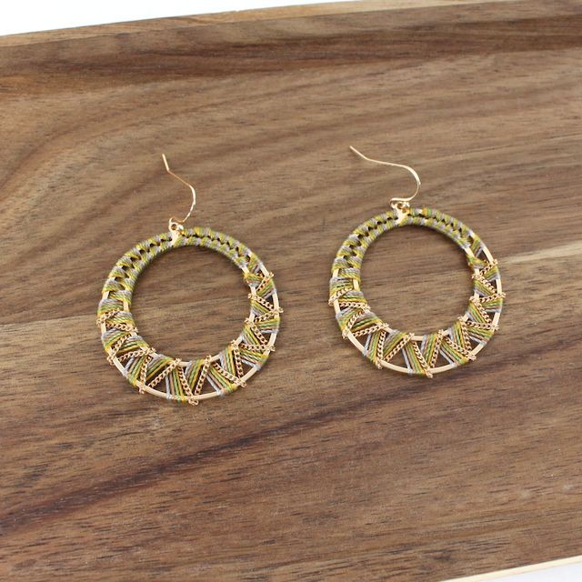 Pretty Persuasions Earrings Olive Thread
