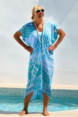Walker &amp; Wade Santorini Kaftan / Seafoam Ikat