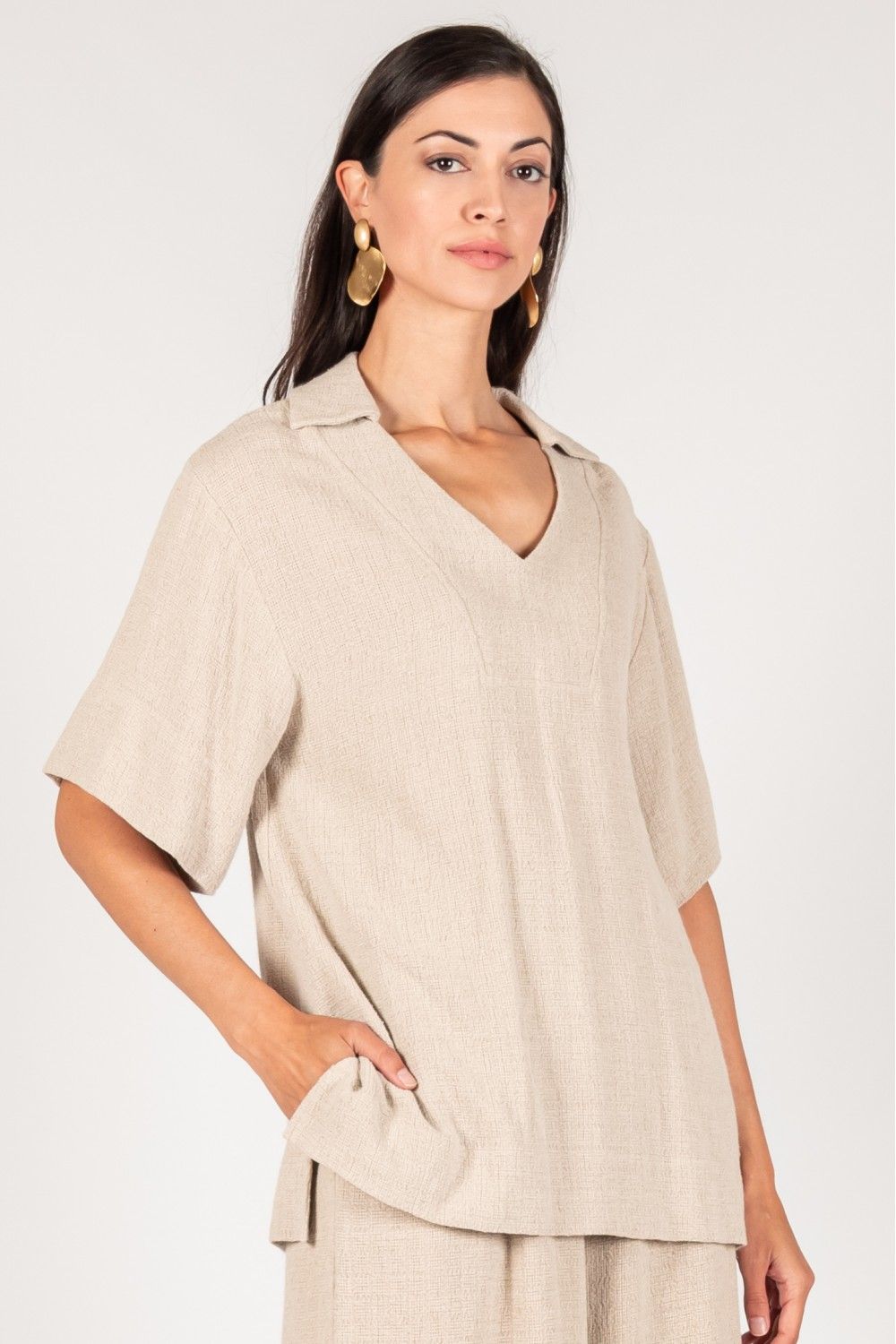 Before You Linen Collared Shirt